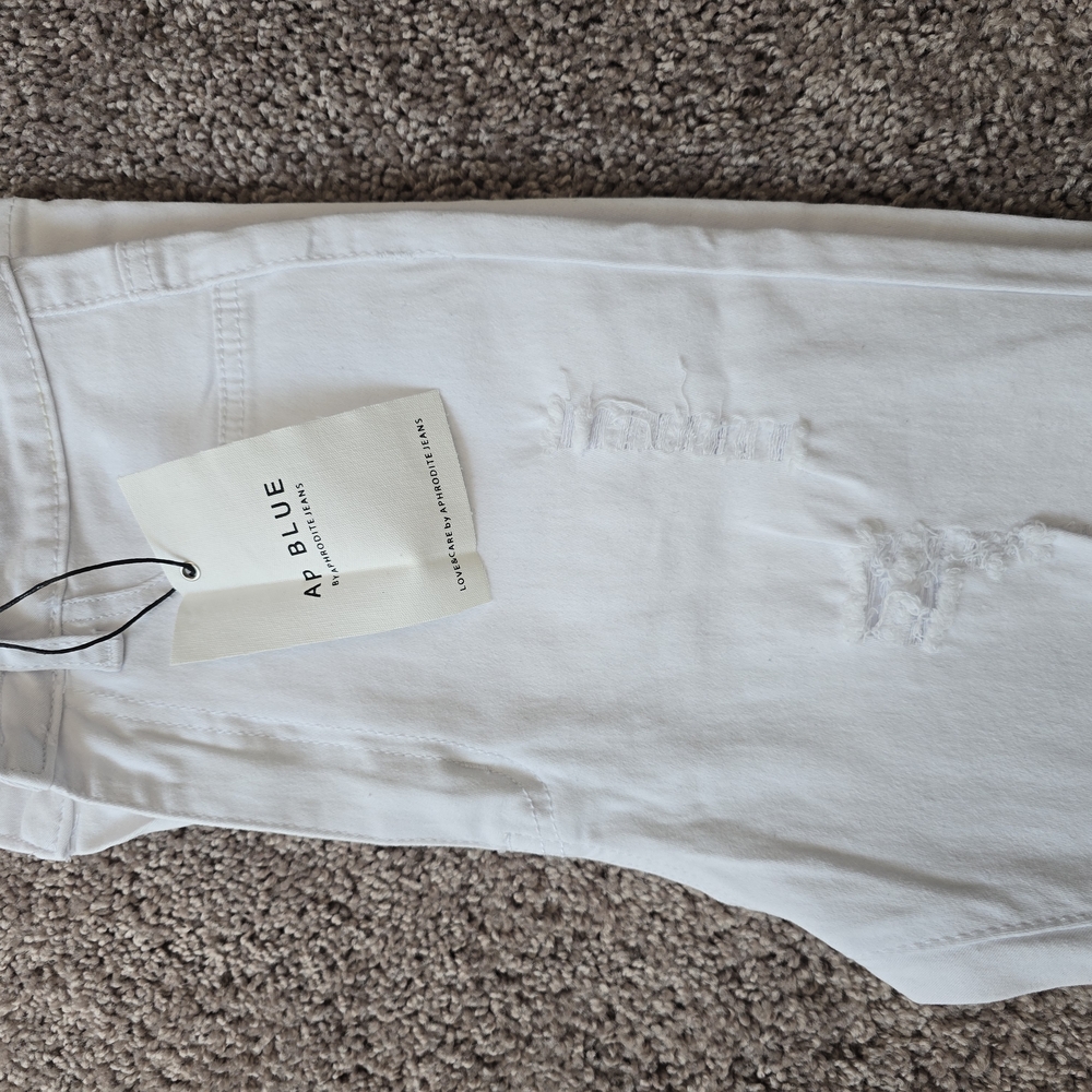 Women's White Distressed Jeans